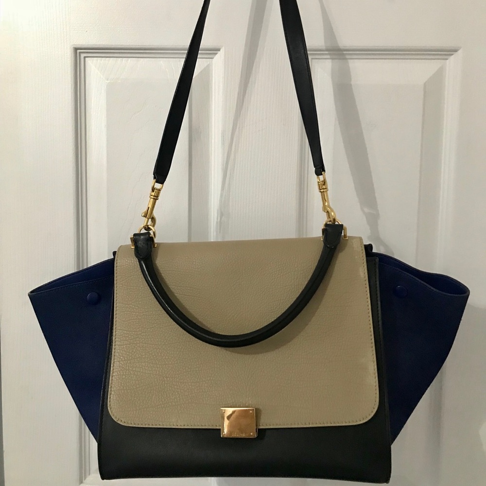 Céline Tricolor Medium Trapeze Bag